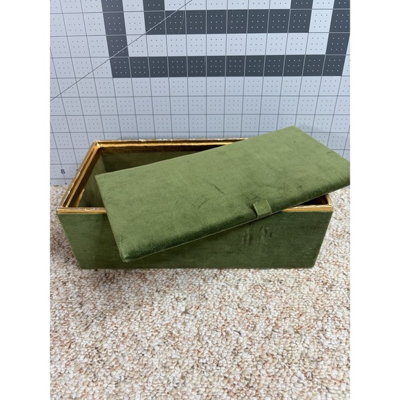 Fabergé Other - Vintage 60's Fabergé Avocado green gold Faberge Egg Velvet Box Storage 11" x 6"